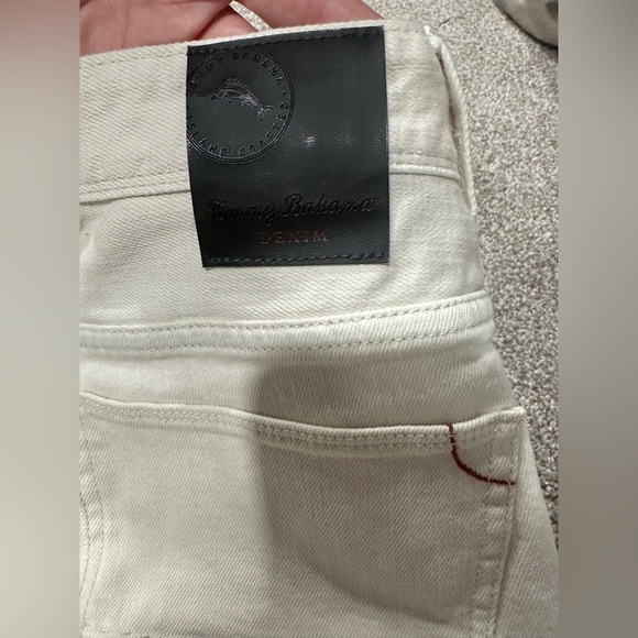 Tommy Bahama Vintage Slim Weftside Keys Denim Ivory Jeans 35x32 - Picture 5 of 6